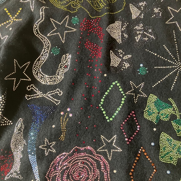 Libertine Embellished Sparkly Cashmere Black Cardigan M L - Picture 7 of 9